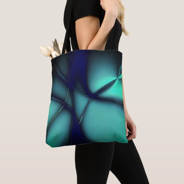 Bolsa Tote Cinza de menta queimada sob linhas brilhantes pare (Close Up)