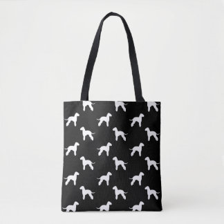 Bolsa Tote Cinza do teste padrão das silhuetas de Bedlington