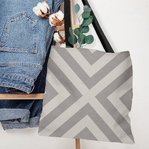 Bolsa Tote Cinza e Ivory Diamond X Farmhouse Moderna