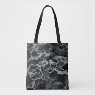 BOLSA TOTE CINZA E PINTURA NEGRA