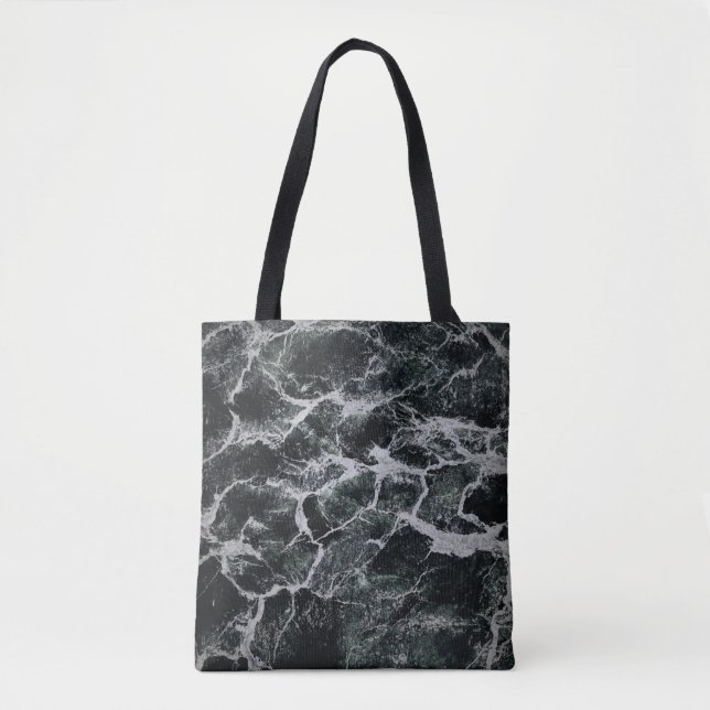 BOLSA TOTE CINZA E PINTURA NEGRA (Frente)