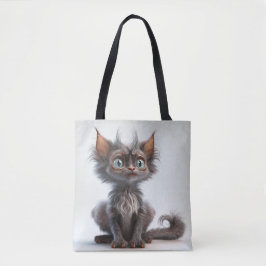 BOLSA TOTE CINZA LYKOI CAT MUITO BONITA