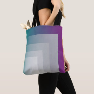 Bolsa Tote Cinza magenta teal