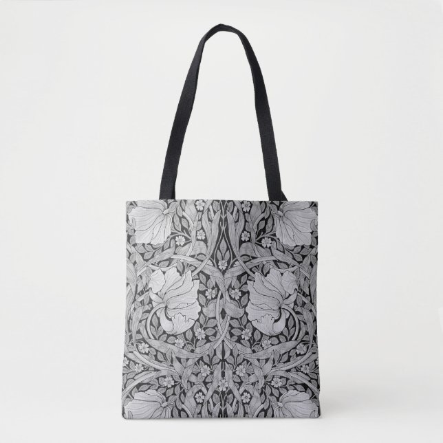 Bolsa Tote Cinza Pimpernel Monotone, William Morris (Frente)