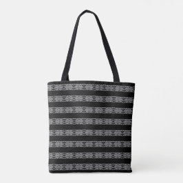 Bolsa Tote Cinza Prateado Brilhante e Padrão de Diamante Pret