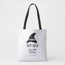 Bolsa Tote Cinza preto RIP 30's 40º aniversário chapéu de bru