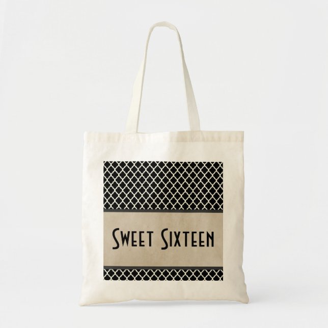 Bolsa Tote Cinza Quatrefoil Chic Sweet 16 Bag (Frente)