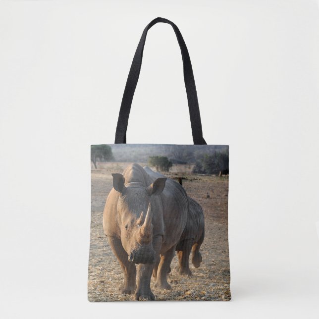 Bolsa Tote Cinza Rhino, selvagem (Frente)