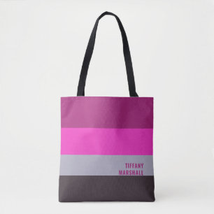 Bolsa Tote Cinza rosa e padrão de distribuição de púrpura esc