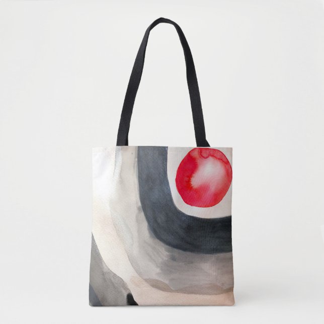 Bolsa Tote Cinza solar e arte moderna abstrato negra (Frente)