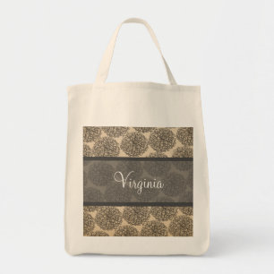 Bolsa Tote Cinza Vintage Zinnia Tote Bag