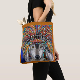 Bolsa Tote Cinza Wolf Art