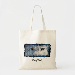 Bolsa Tote Cinza Wolf Eyes Wildlife Tote Bag