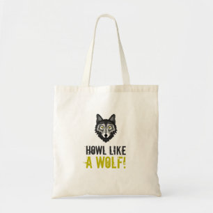 Bolsa Tote Cinza Wolf, Howl Como um Saco de Lobo
