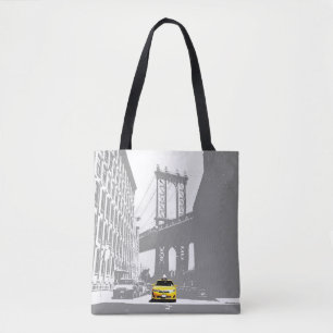 Bolsa Tote Cinzas amarelas de Brooklyn do táxi de Nyc da Nov
