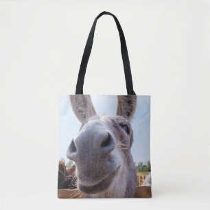 Bolsa Tote Cinzas Cômicas Sorrindo Donkey