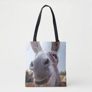 Bolsa Tote Cinzas Cômicas Sorrindo Donkey
