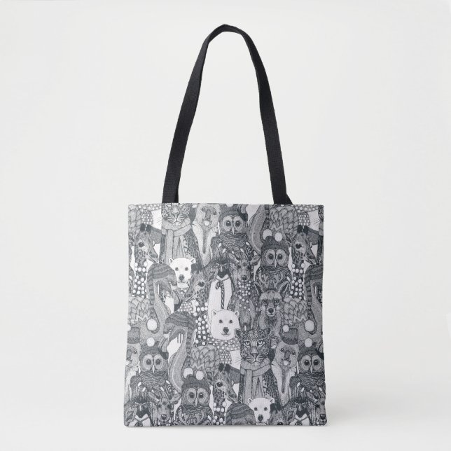 Bolsa Tote cinzas festivas (Frente)