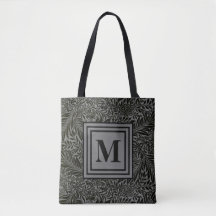 Cinzas monogramas e Black William Morris Foliage