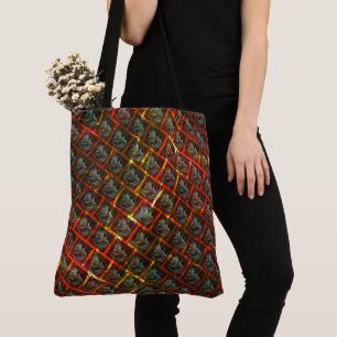Bolsa Tote Cinzas "olhais enquadrados", esmaltes, quadrados o