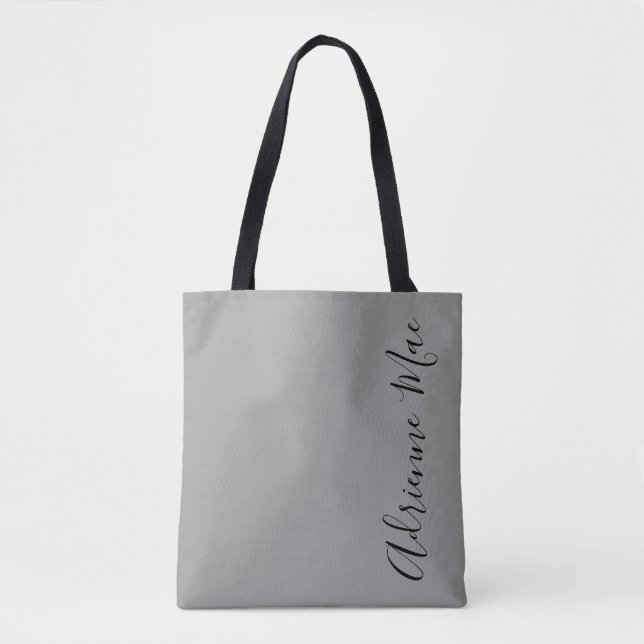 Bolsa Tote Cinzas Simplesmente Personalizadas + Preto (Frente)