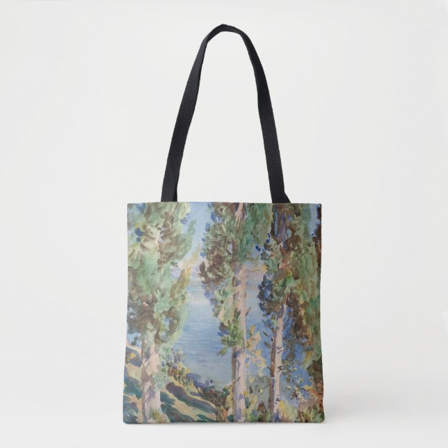 Bolsa Tote Ciprestes de Corfu de John Singer Sargent (Frente)