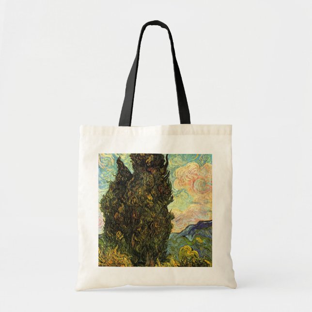 Bolsa Tote Ciprestes por Vincent van Gogh (Frente)
