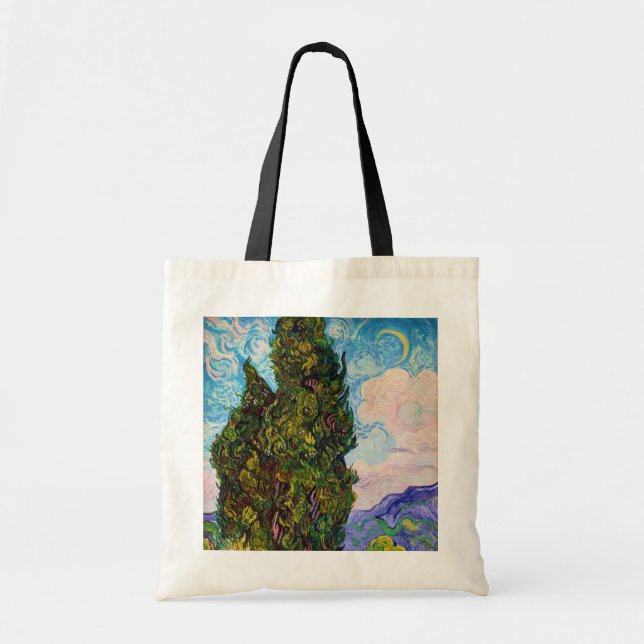 Bolsa Tote Ciprestes, Van Gogh (Frente)