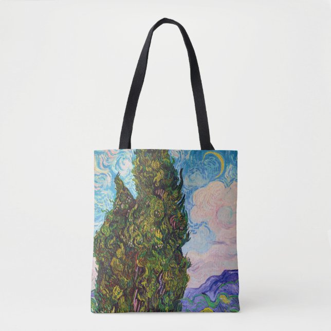 Bolsa Tote Ciprestes, Van Gogh (Frente)