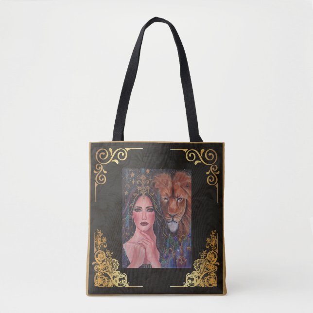 Bolsa Tote Circe com Leão por Renee Lavoie (Frente)