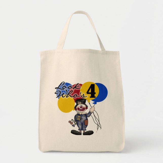 Bolsa Tote Circo Palhaço 4º Aniversário Camisetas e Presentes (Frente)