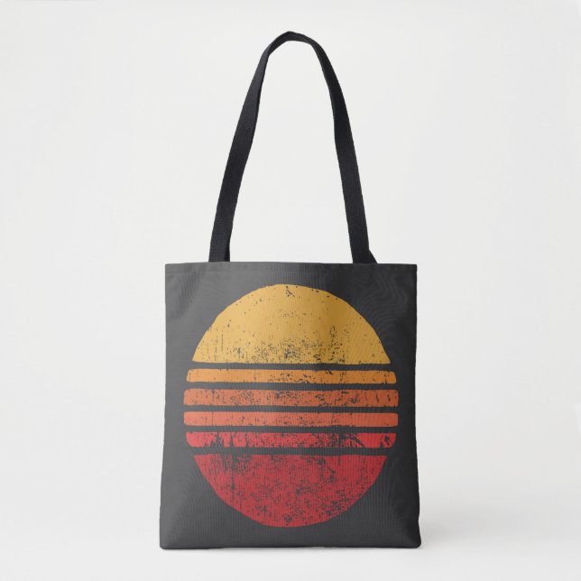Bolsa Tote Circular de Grunge SUN Vintage Illustrationsvintag (Frente)
