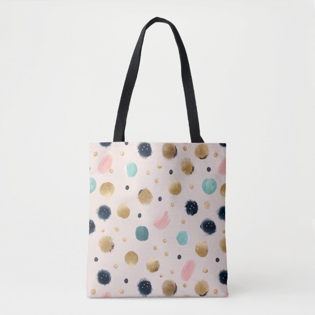 Bolsa Tote Círculo Abstrato e Colorido de Besticamento (Frente)