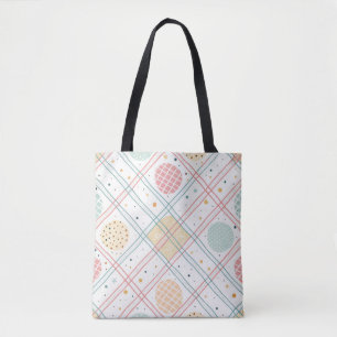 Bolsa Tote Círculo Geométrico Retro Abstrato de Meados do S