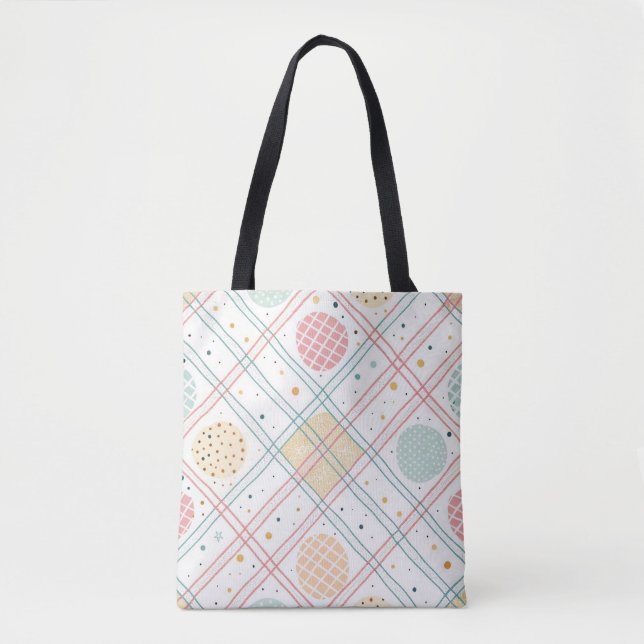 Bolsa Tote Círculo Geométrico Retro | Abstrato de Meados do S (Frente)