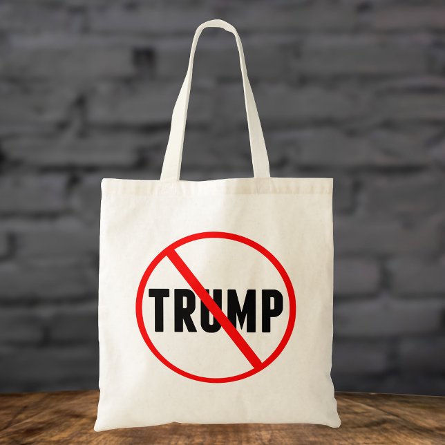 Bolsa Tote Círculo Vermelho Simples Anti-Trump X Político (Criador carregado)