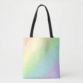 Bolsa Tote Círculos Arco-Íris de Pastel em Círculos Saco