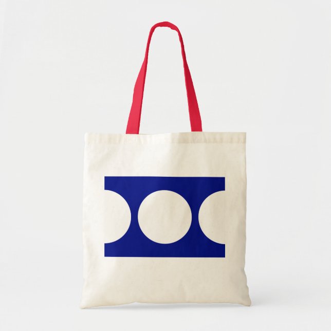 Bolsa Tote Círculos brancos em azul (Frente)
