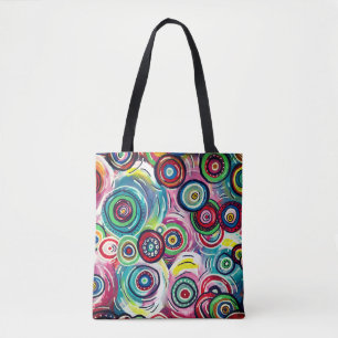 Bolsa Tote Círculos coloridos e espirros de Abstrato origina