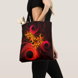 Bolsa Tote Círculos Coloridos Padrão Moderno de Arte Abstrato