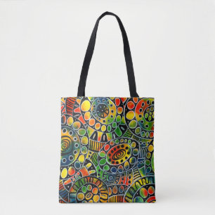 Bolsa Tote Círculos coloridos vívidos e Ovalos Abstrato origi