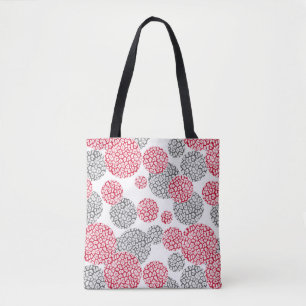 Bolsa Tote Círculos com cinza e impressão de pele-leopardo ve