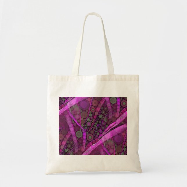 Bolsa Tote Círculos Concentrados de Abstrato Roxo bonito (Frente)