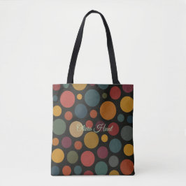 Bolsa Tote Círculos de Cor Baça com Nome Personalizado
