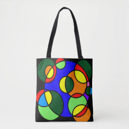 Bolsa Tote Círculos de cores de arco-íris