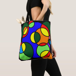 Bolsa Tote Círculos de cores de arco-íris