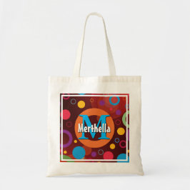 Bolsa Tote Círculos Geométricos Anéis Pontos Monograma Person