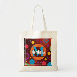 Bolsa Tote Círculos Geométricos Anéis Pontos Monograma Person