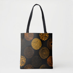 Bolsa Tote Círculos Geométricos de Abstrato Dourados