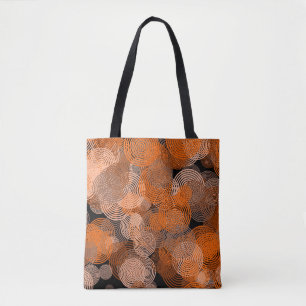 Bolsa Tote Círculos Geométricos De Cobre De Arte Fractal Roda